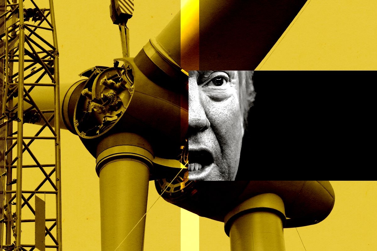 Donald Trump and a wind turbine.