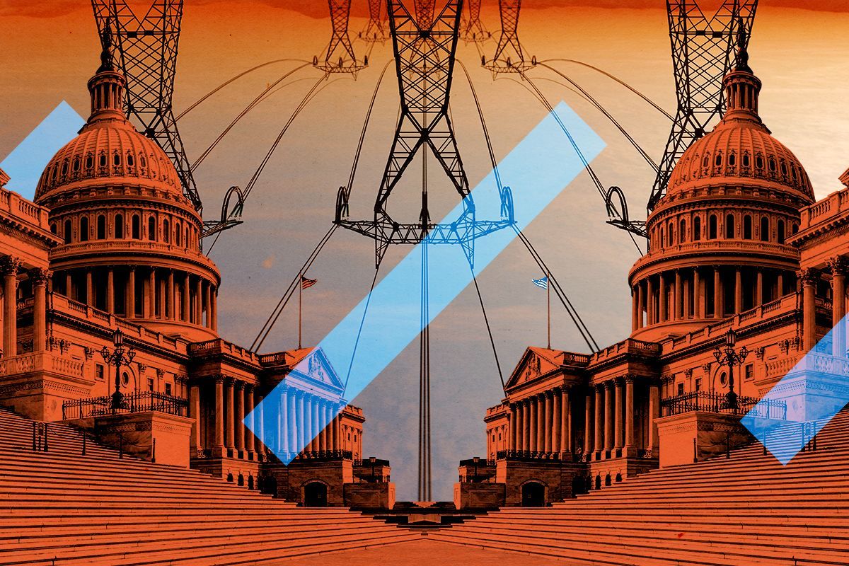 The Capitol and power lines.