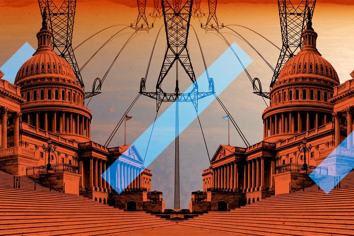 The Capitol and power lines.