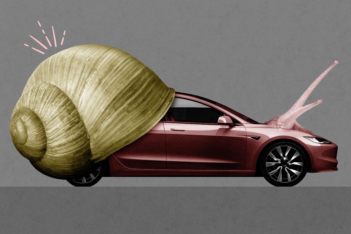 A Tesla as a snail.