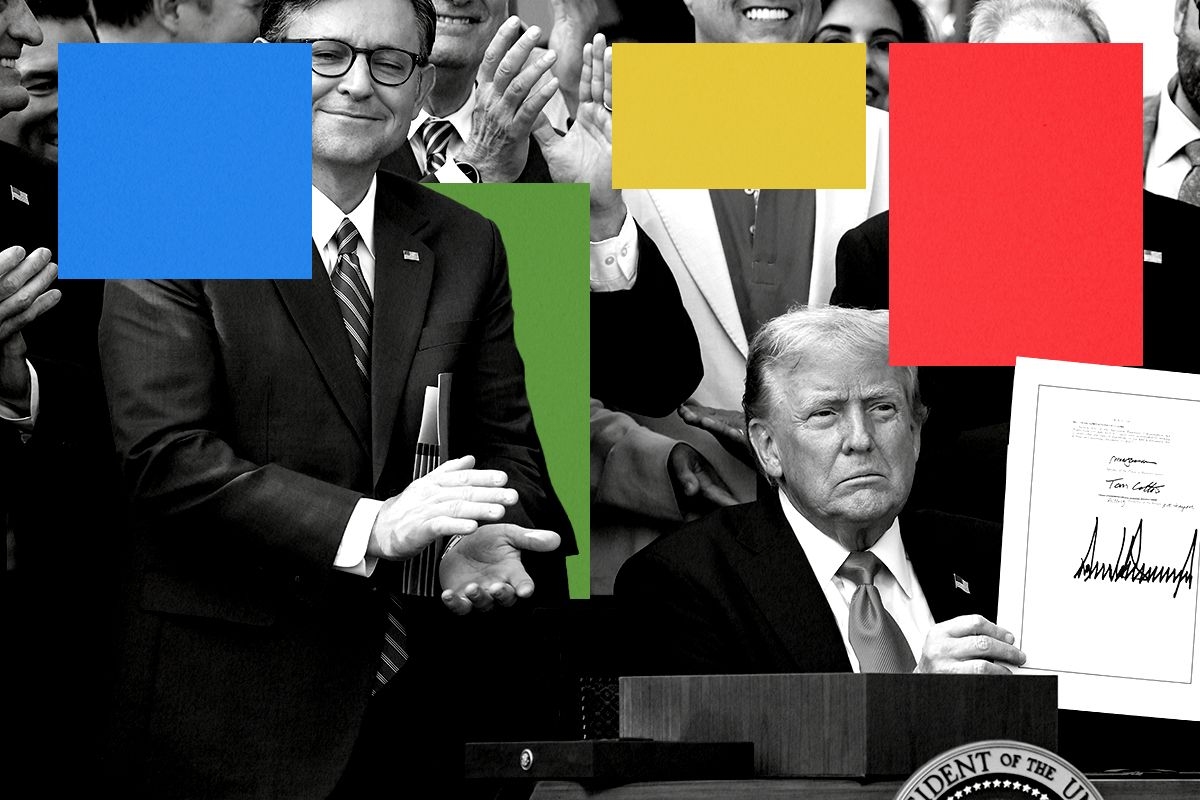 Donald Trump and Mike Johnson.