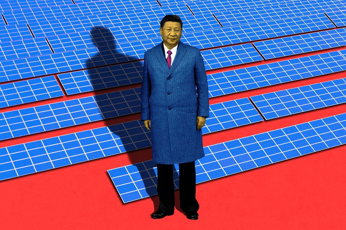 Xi Jinping and solar panels.