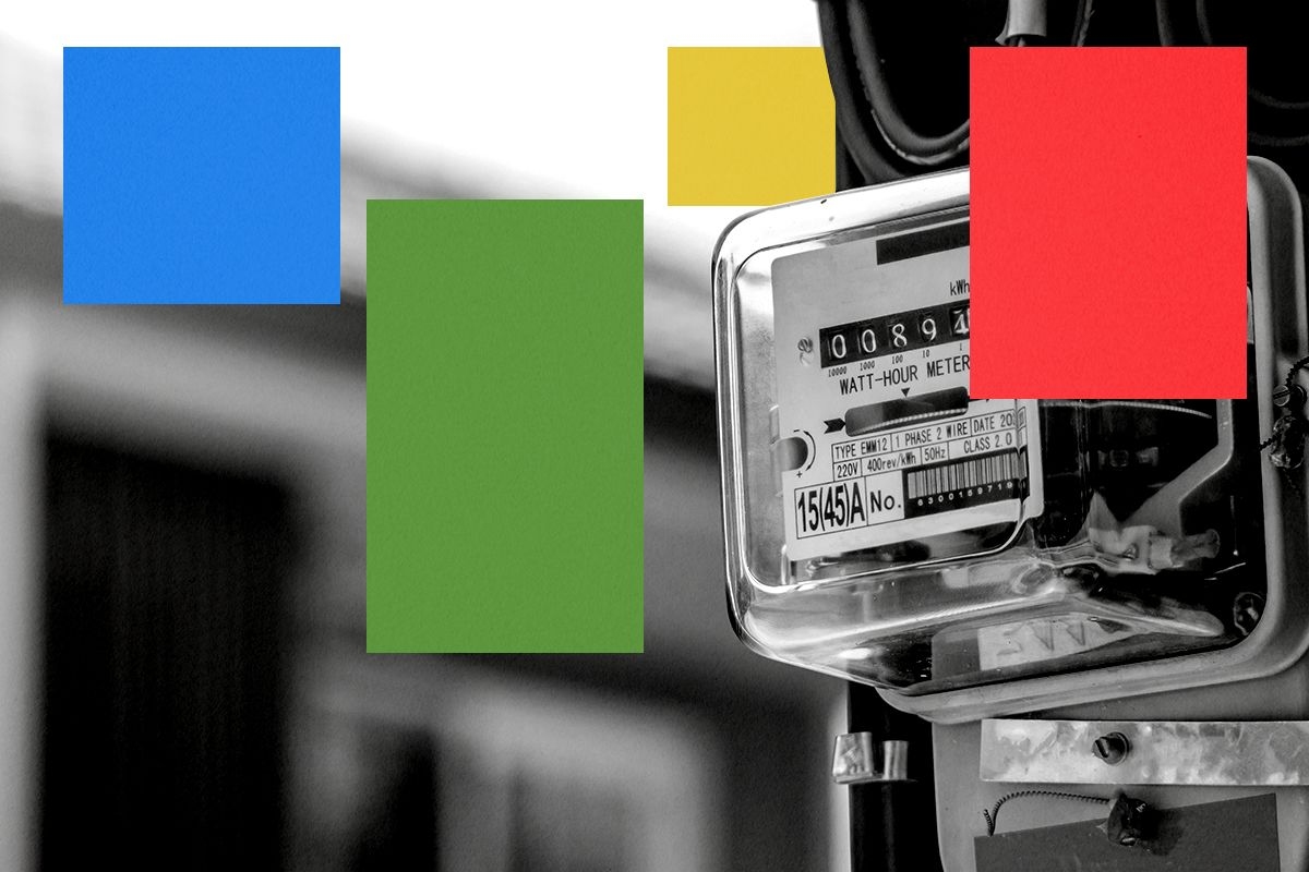 An electricity meter.