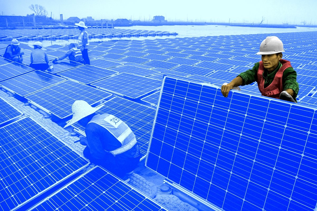 Solar panel installation in China.