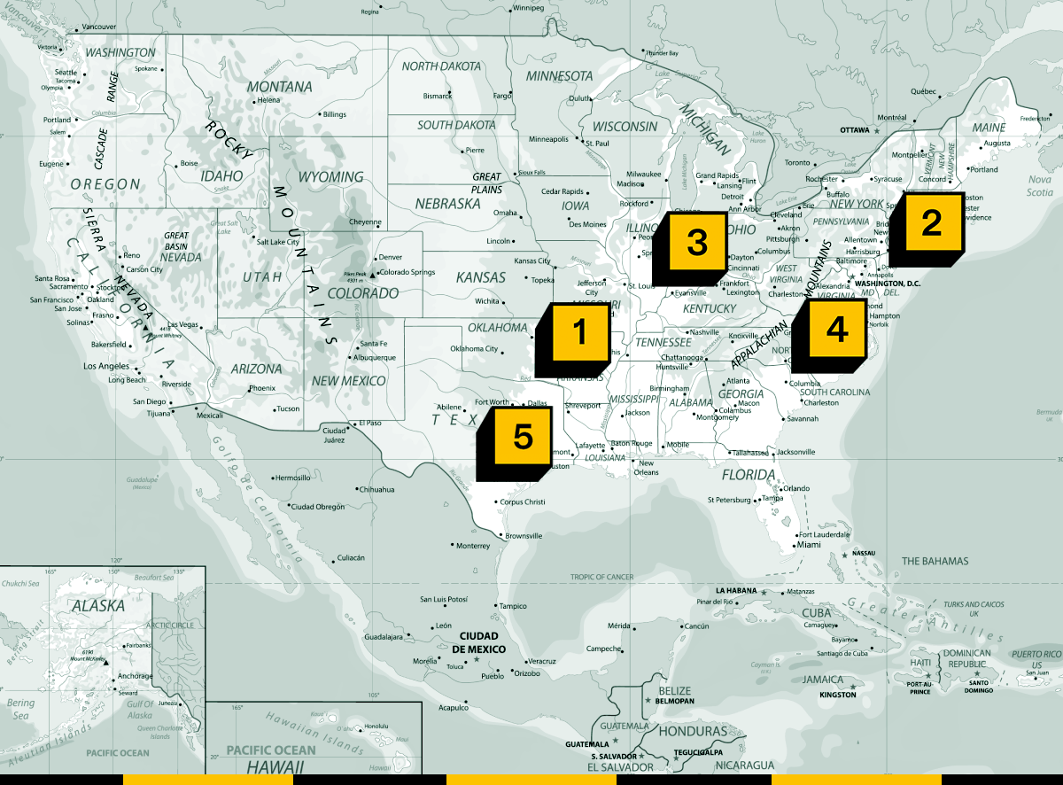 Map of renewable energy fights.
