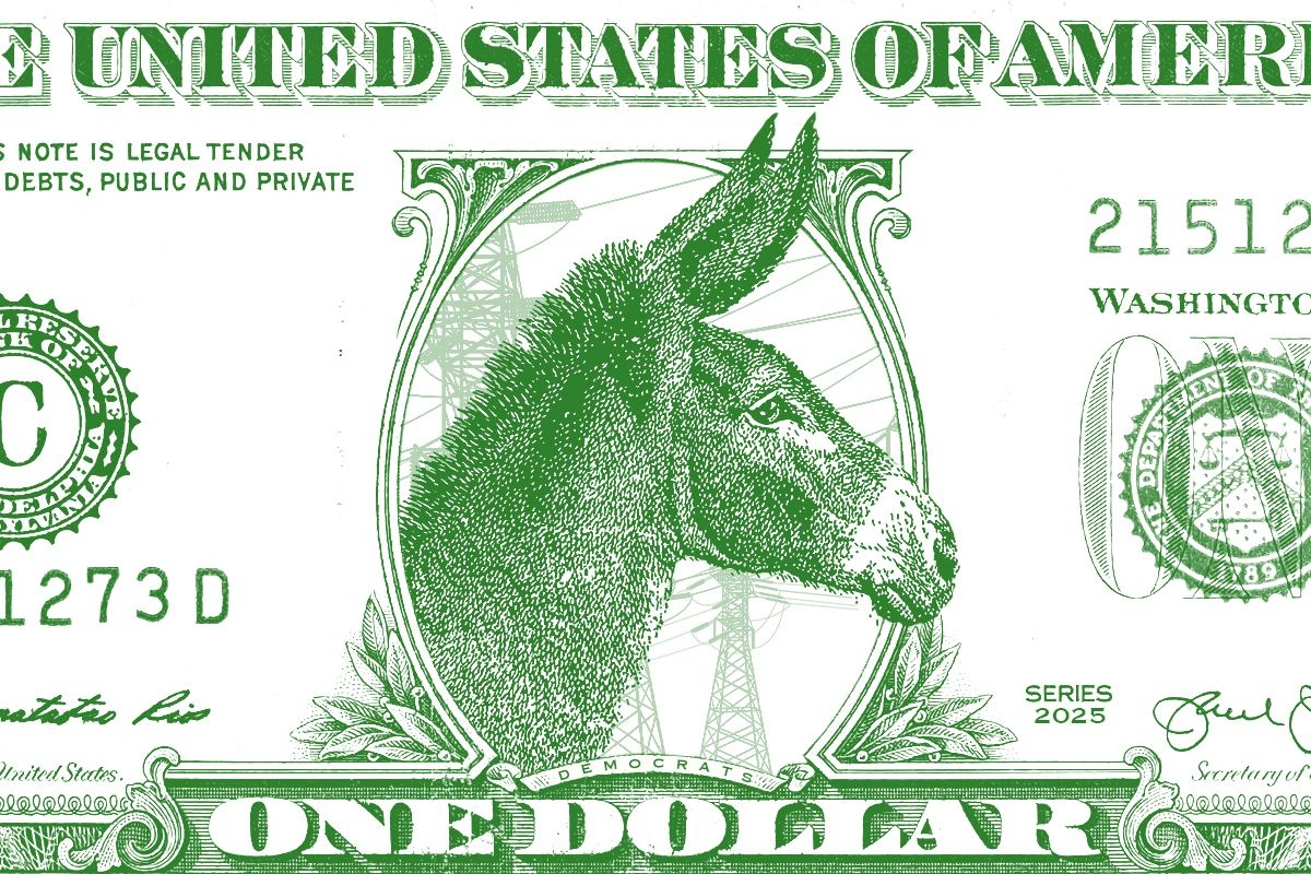 A donkey on a dollar.