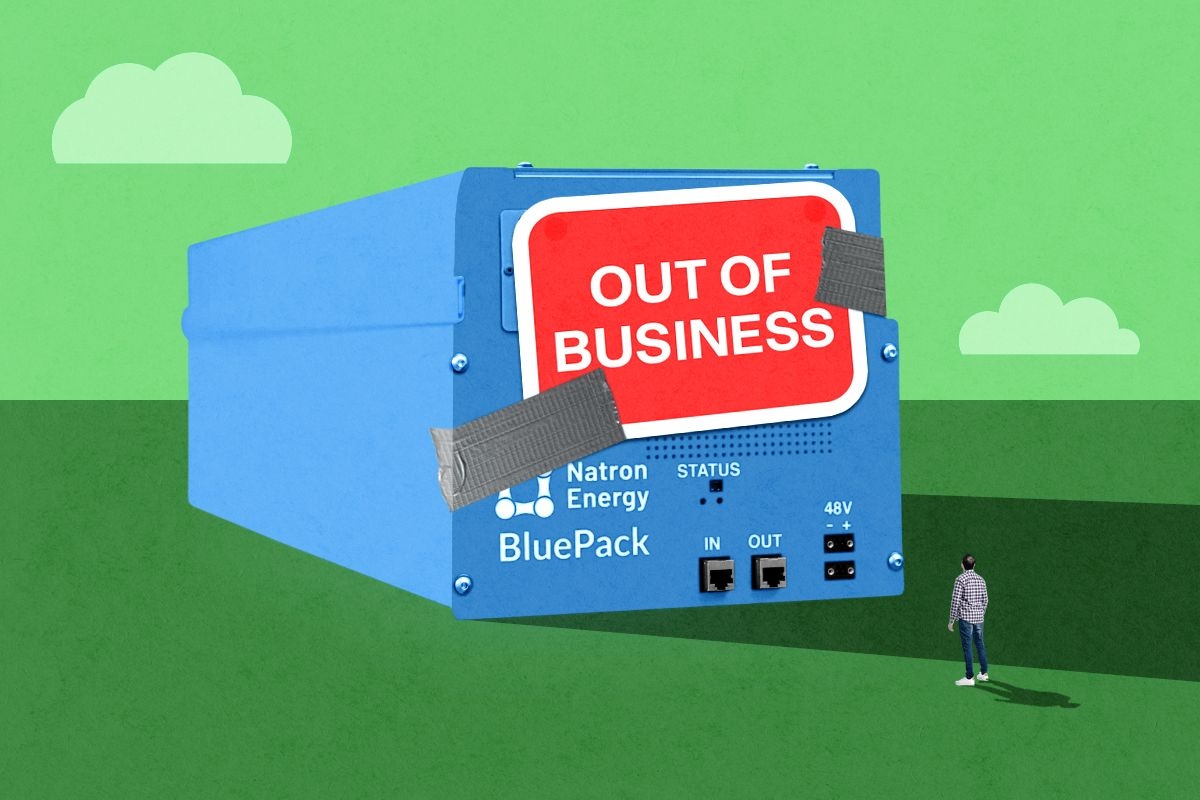 An out of business battery pack.