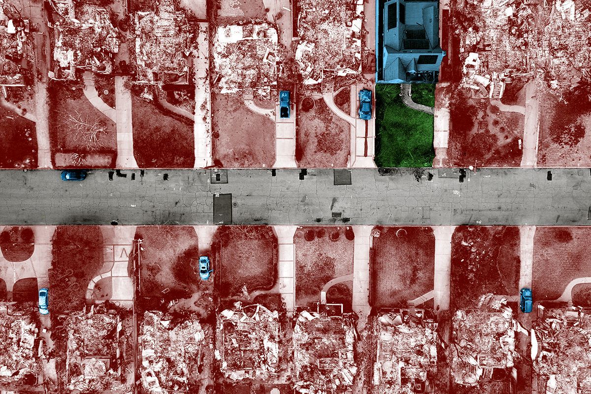 Wildfire devastation.