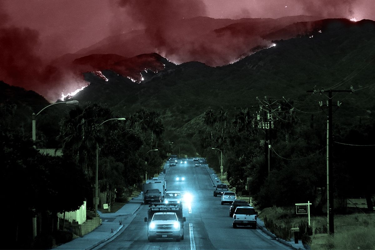 Wildfire evacuation.