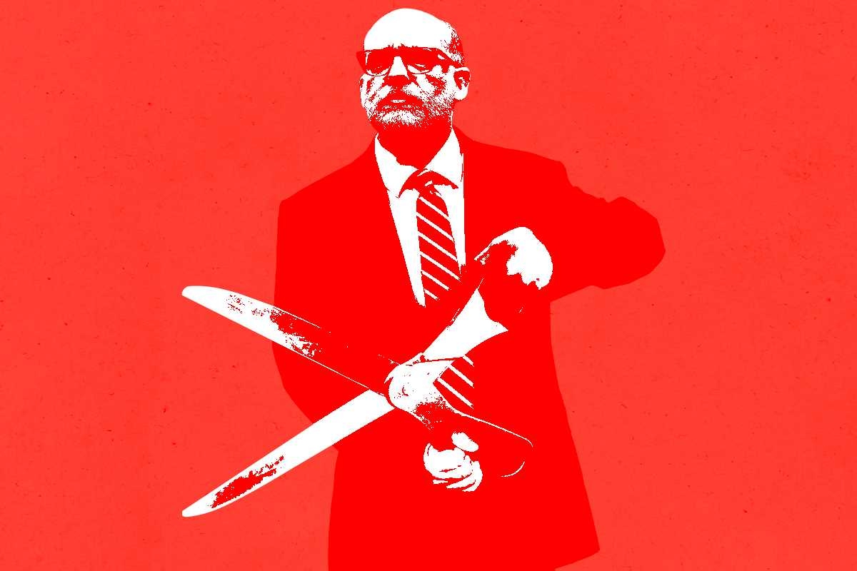 Russ Vought with scissors.