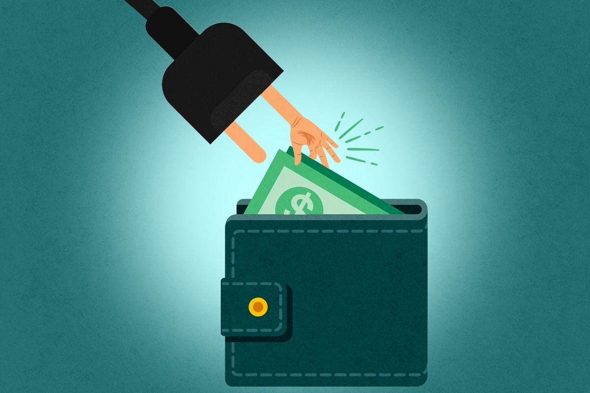 Electricity taking money.