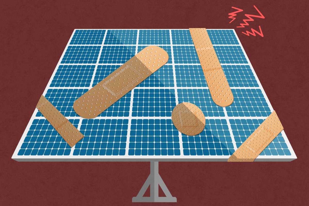 Bandaged solar panels.