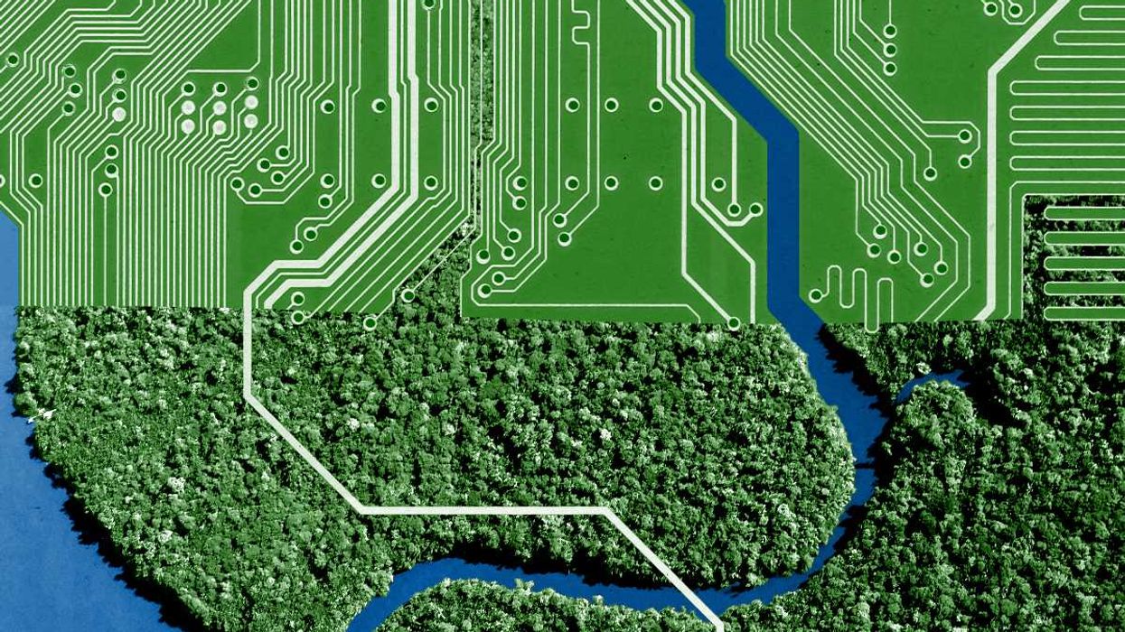 A river and a circuit board.