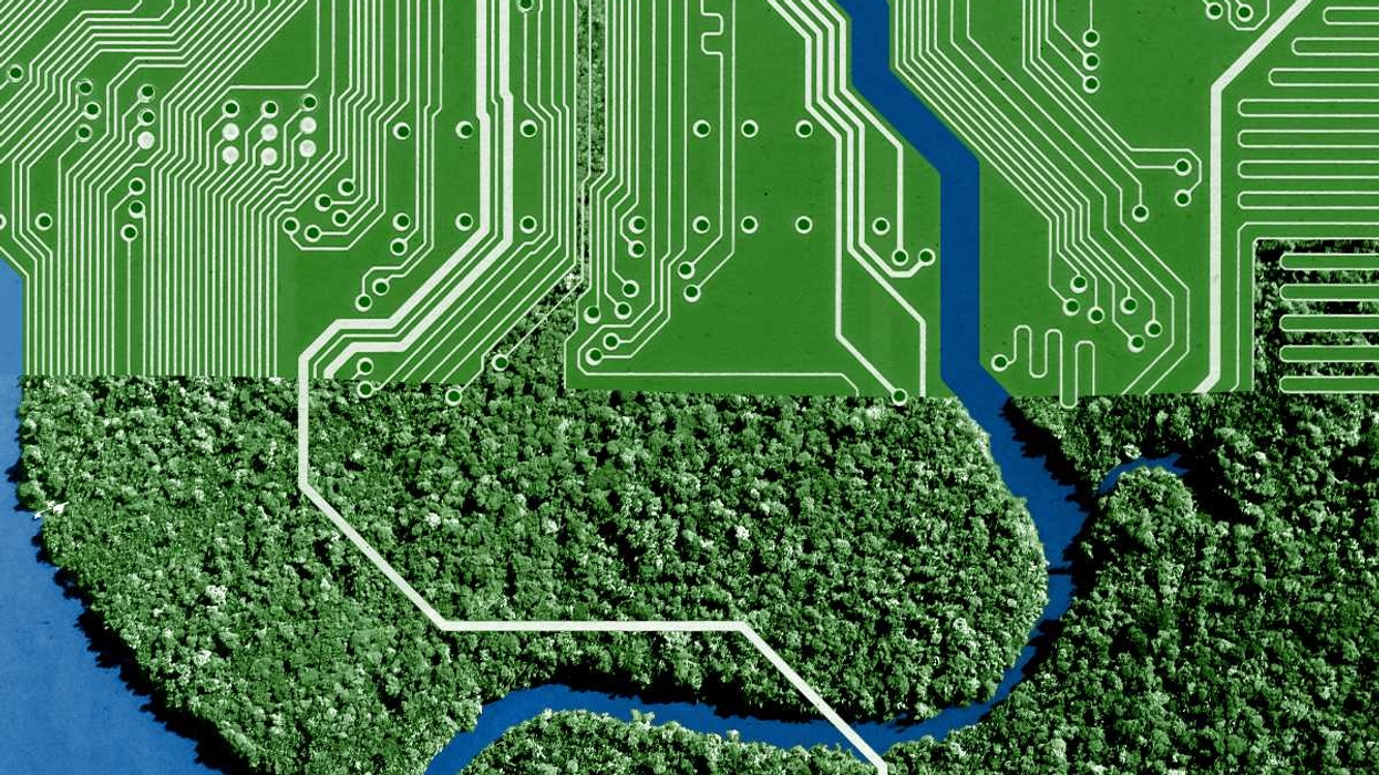 A river and a circuit board.