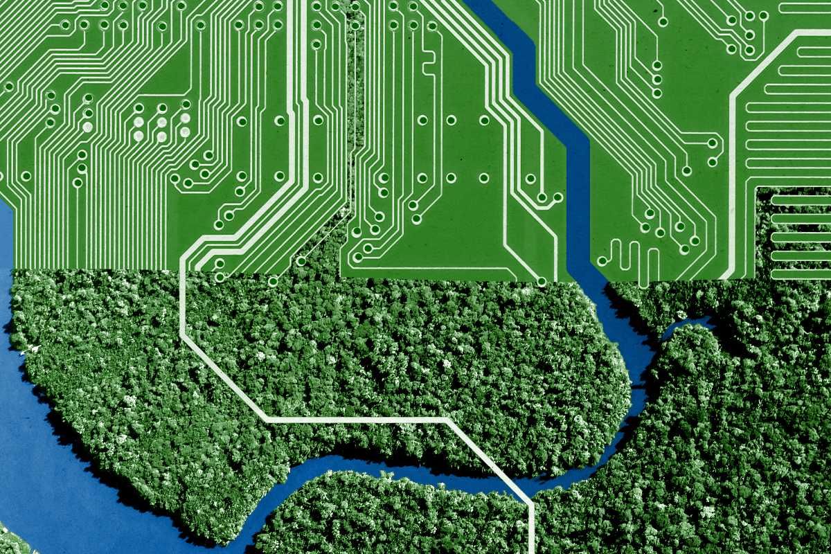 A river and a circuit board.