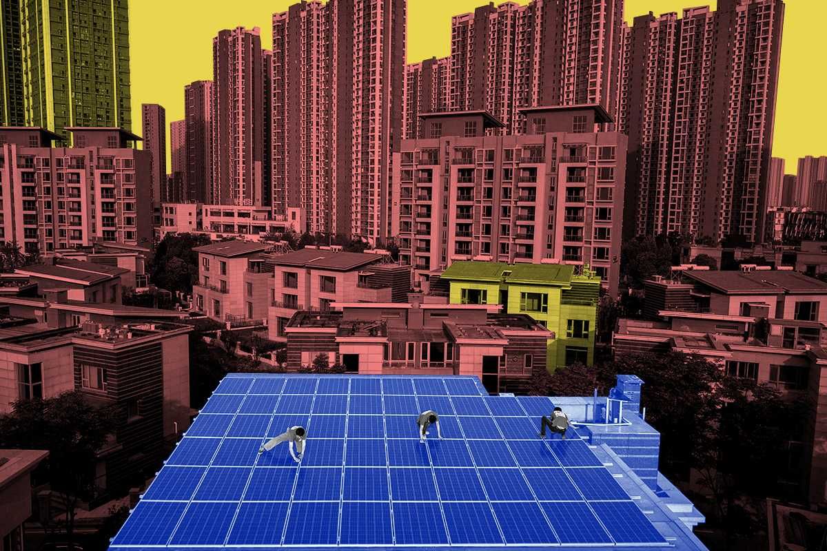 Solar panels in Wuhan, China.