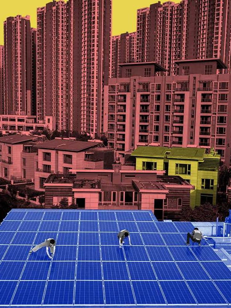 Solar panels in Wuhan, China.