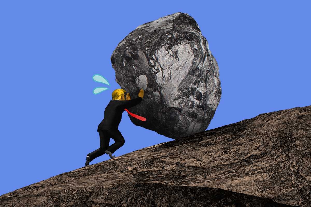 Donald Trump as Sisyphus.