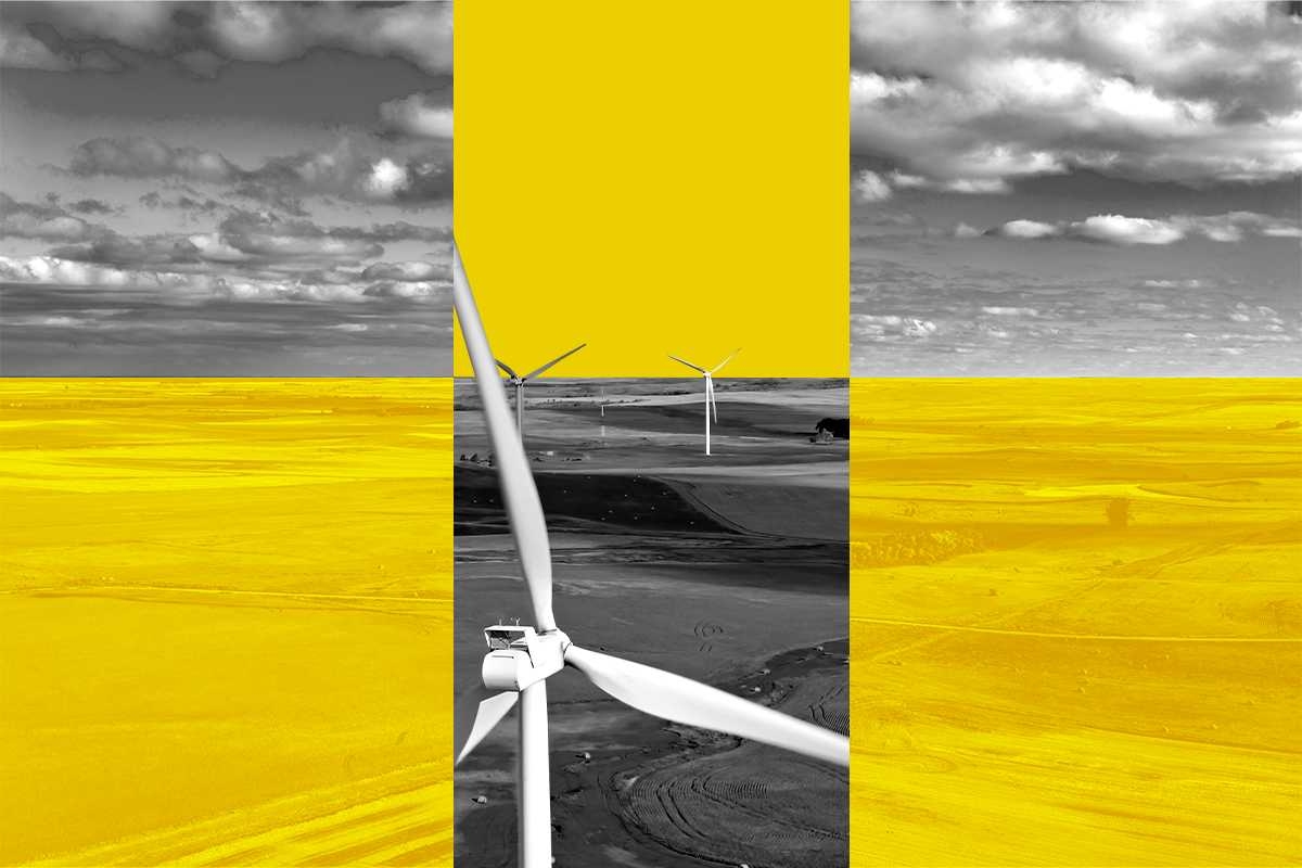 North Dakota and wind turbines.