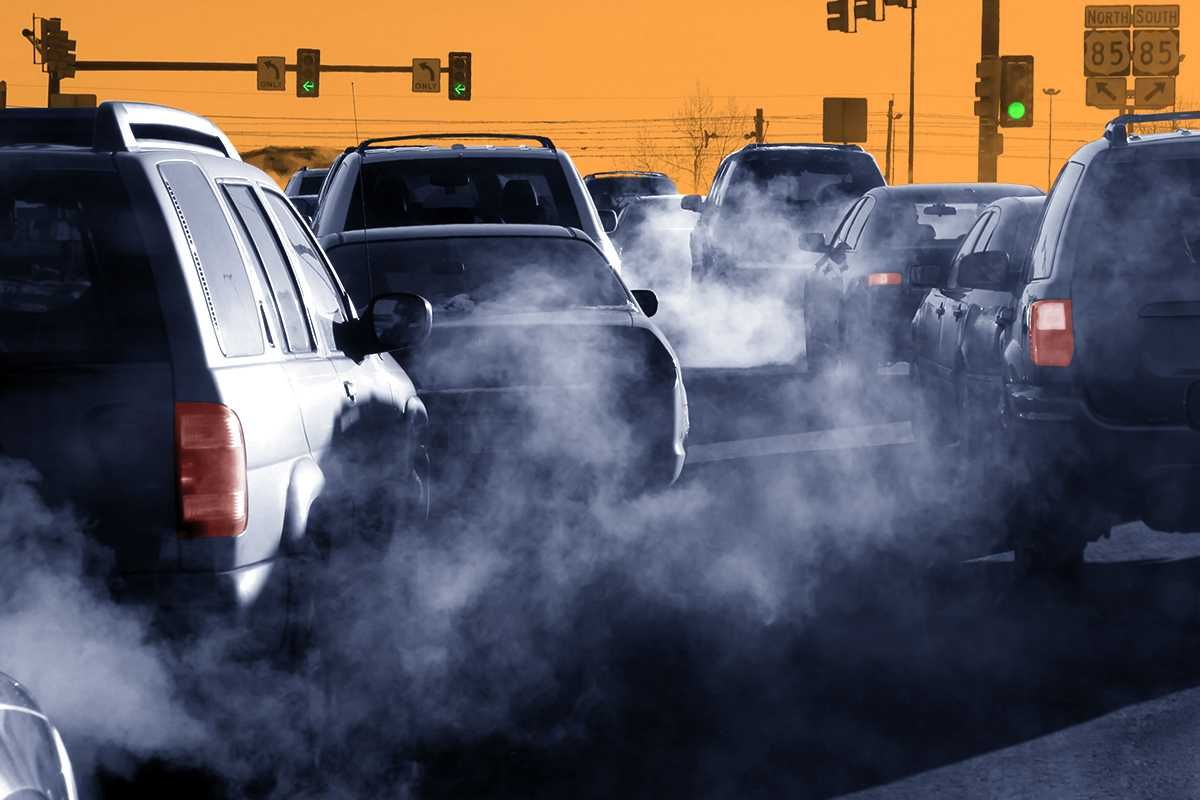 Automobile exhaust.