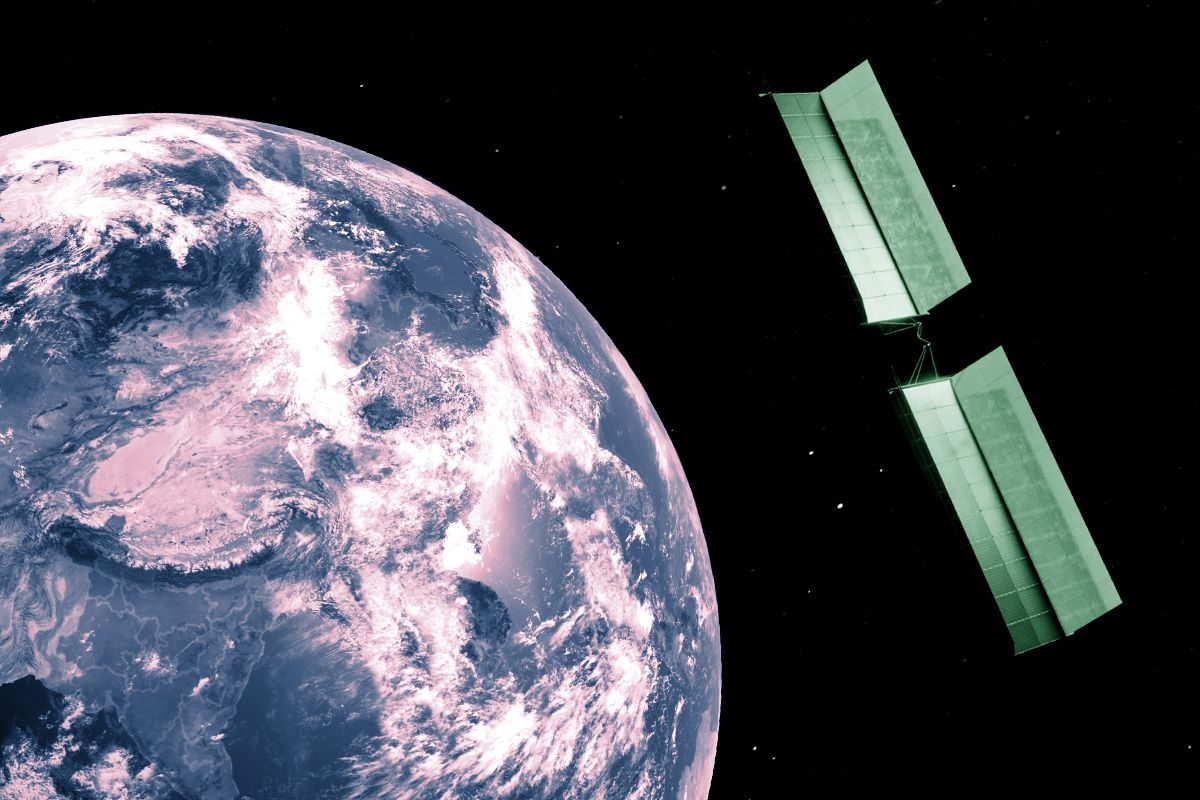 Earth and a satellite.