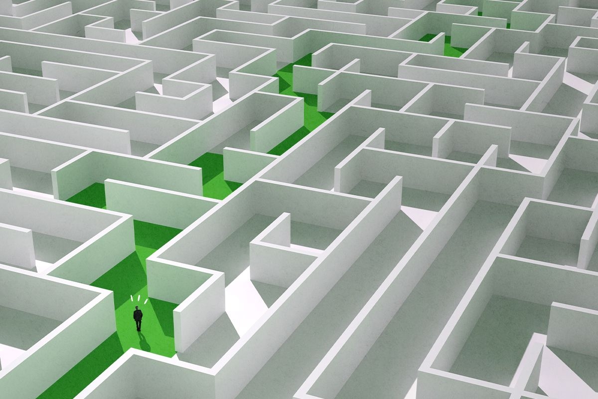 A man in a maze.