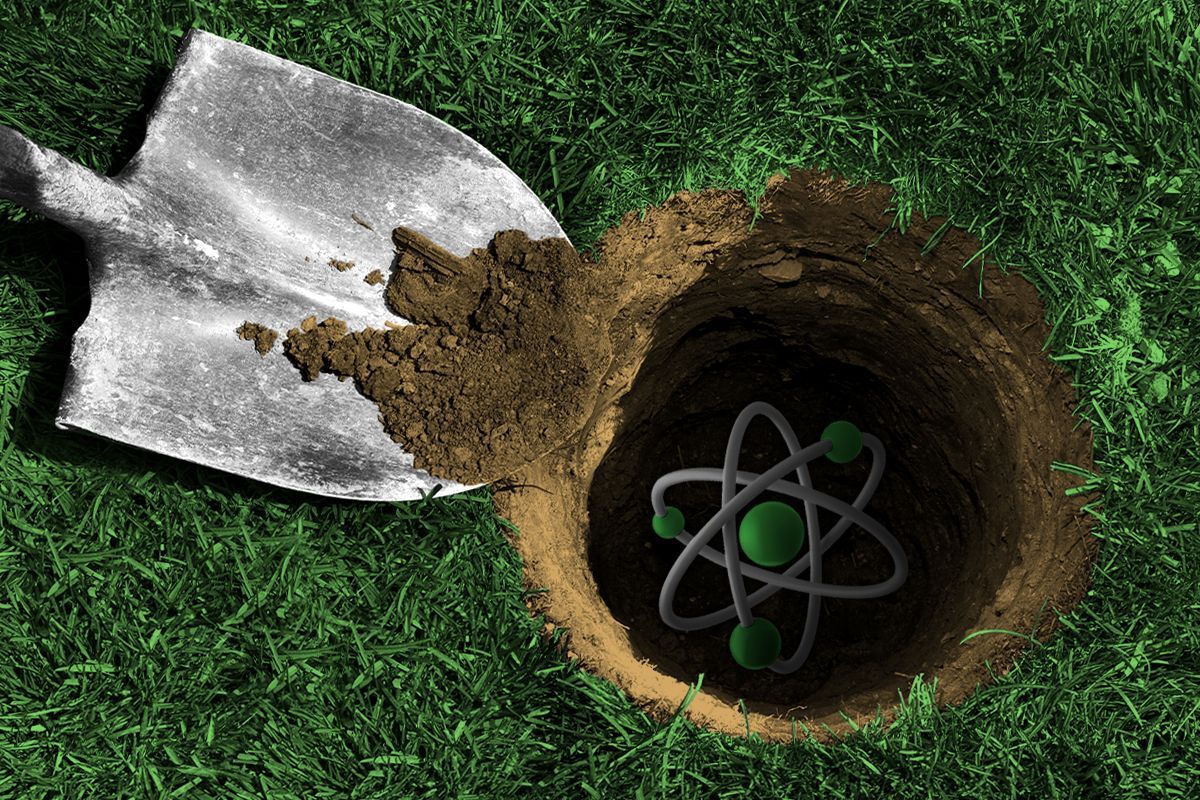Burying an atom.