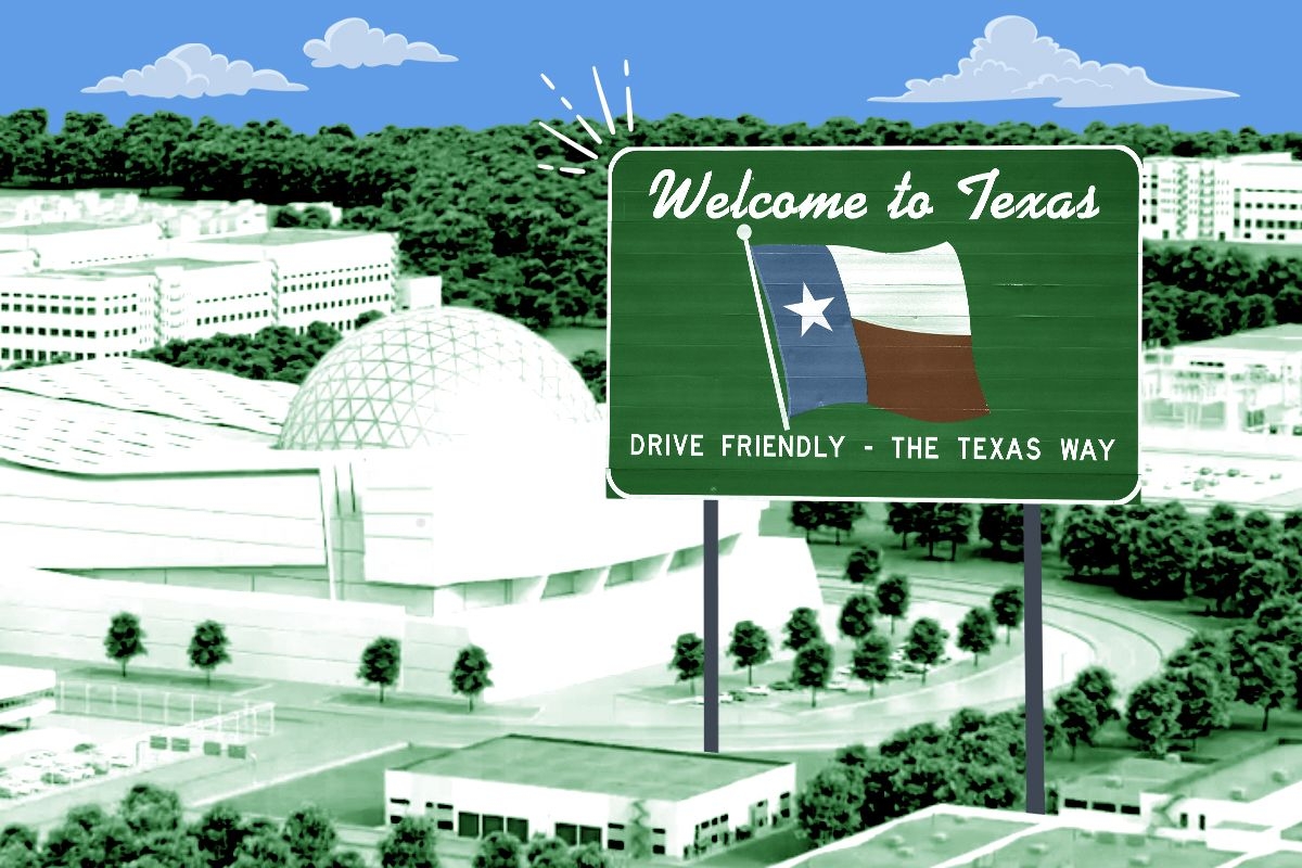 A Texas sign at a ZettaJoule facility.