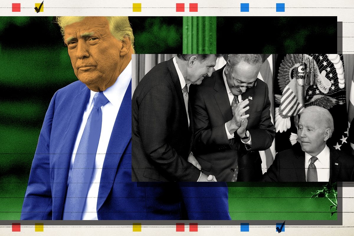 Trump, Manchin, Schumer, and Biden.