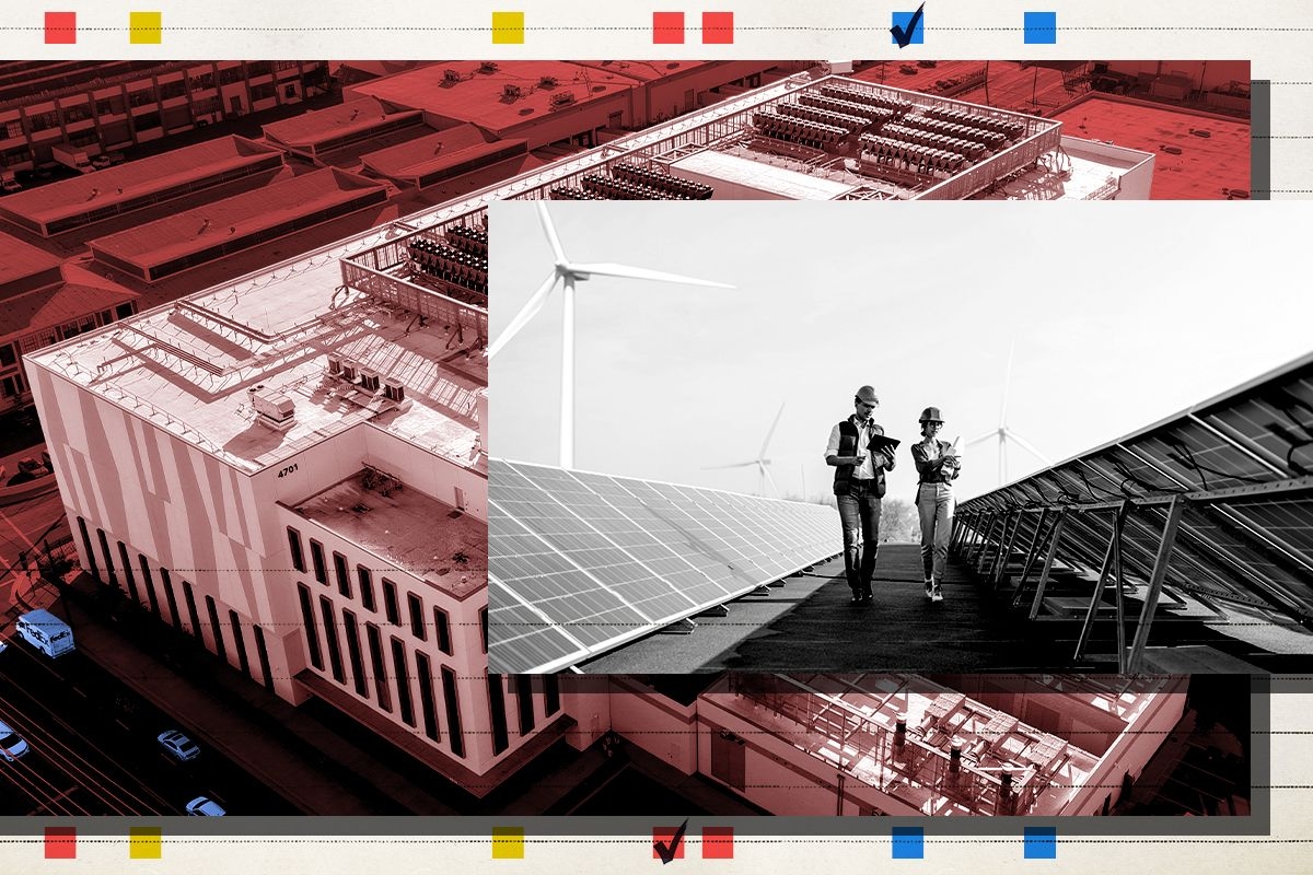 A data center and renewable energy.