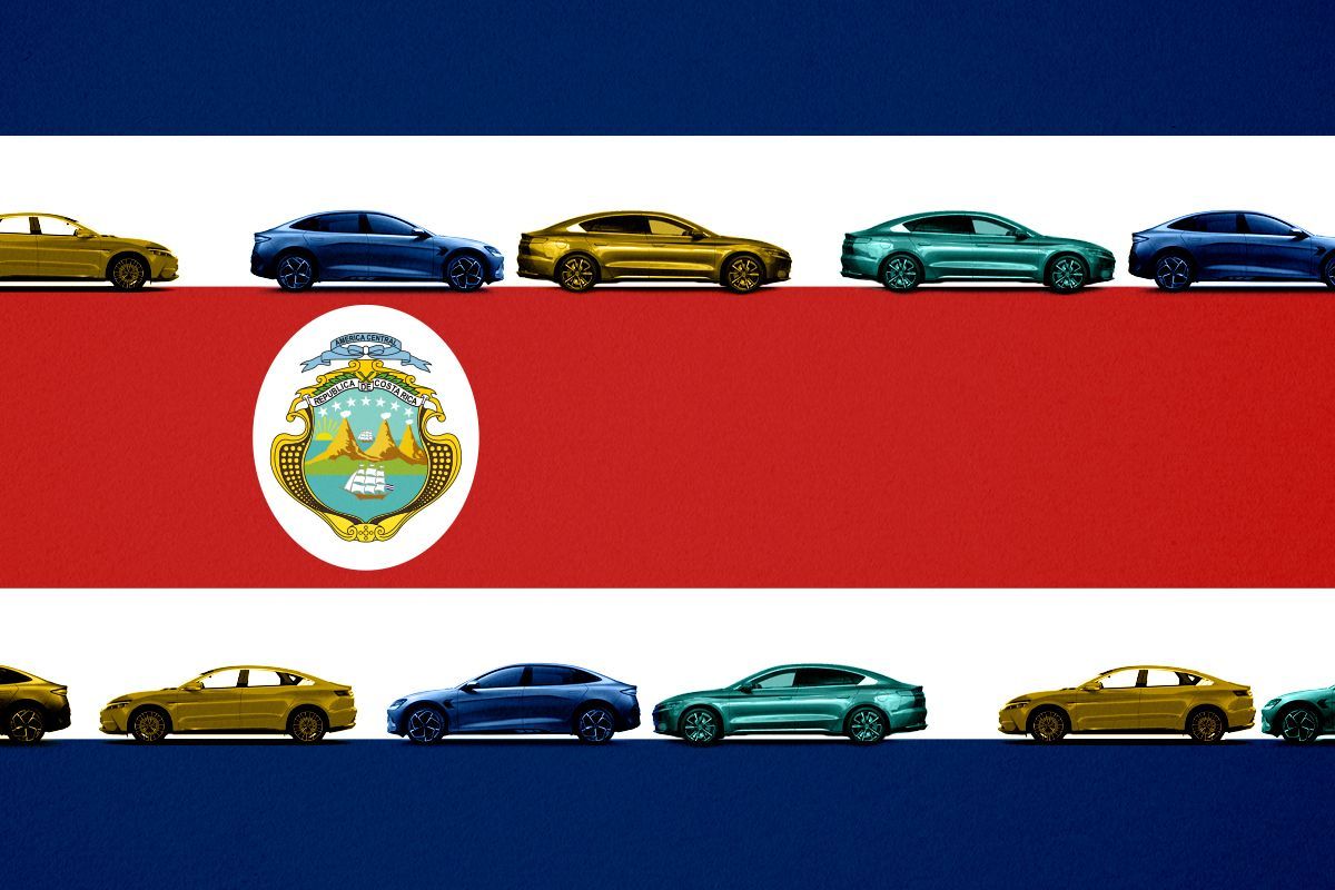 A Costa Rican flag and BYDs.