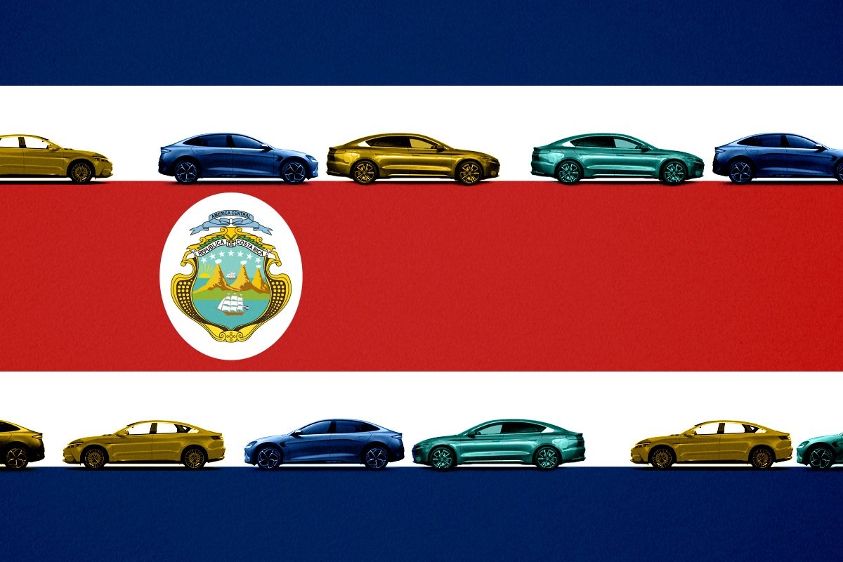 A Costa Rican flag and BYDs.