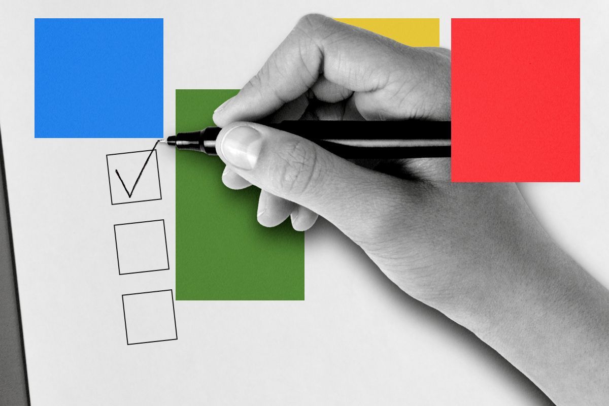 A person taking a survey.