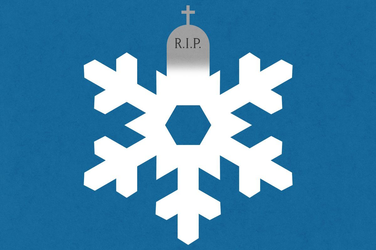 A snowflake with a tombstone.