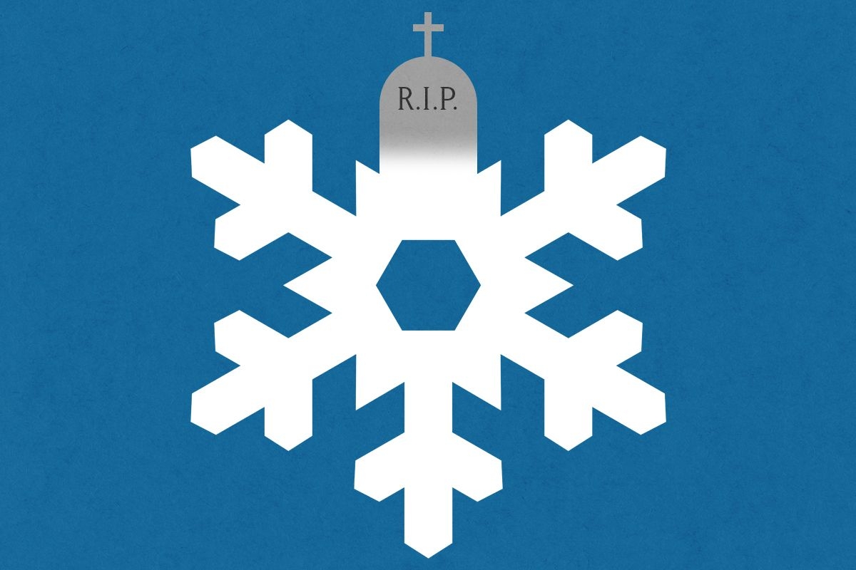 A snowflake with a tombstone.