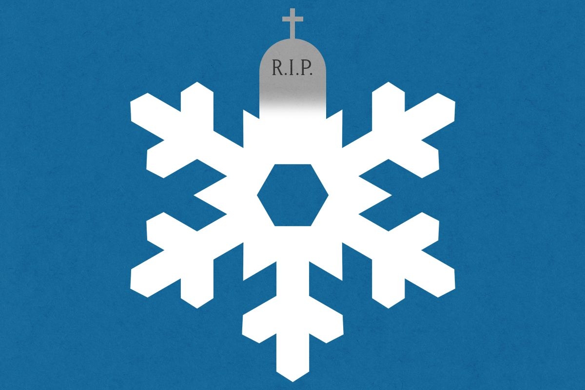 A snowflake with a tombstone.