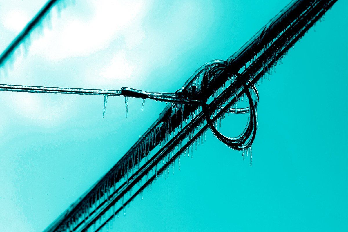 Icy power lines.