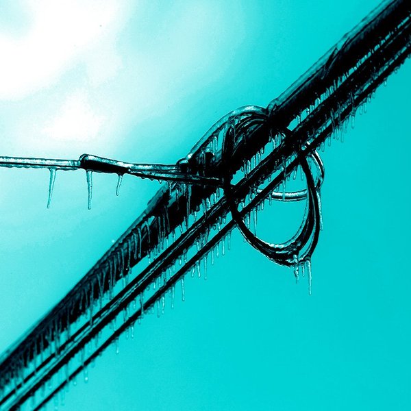 Icy power lines.