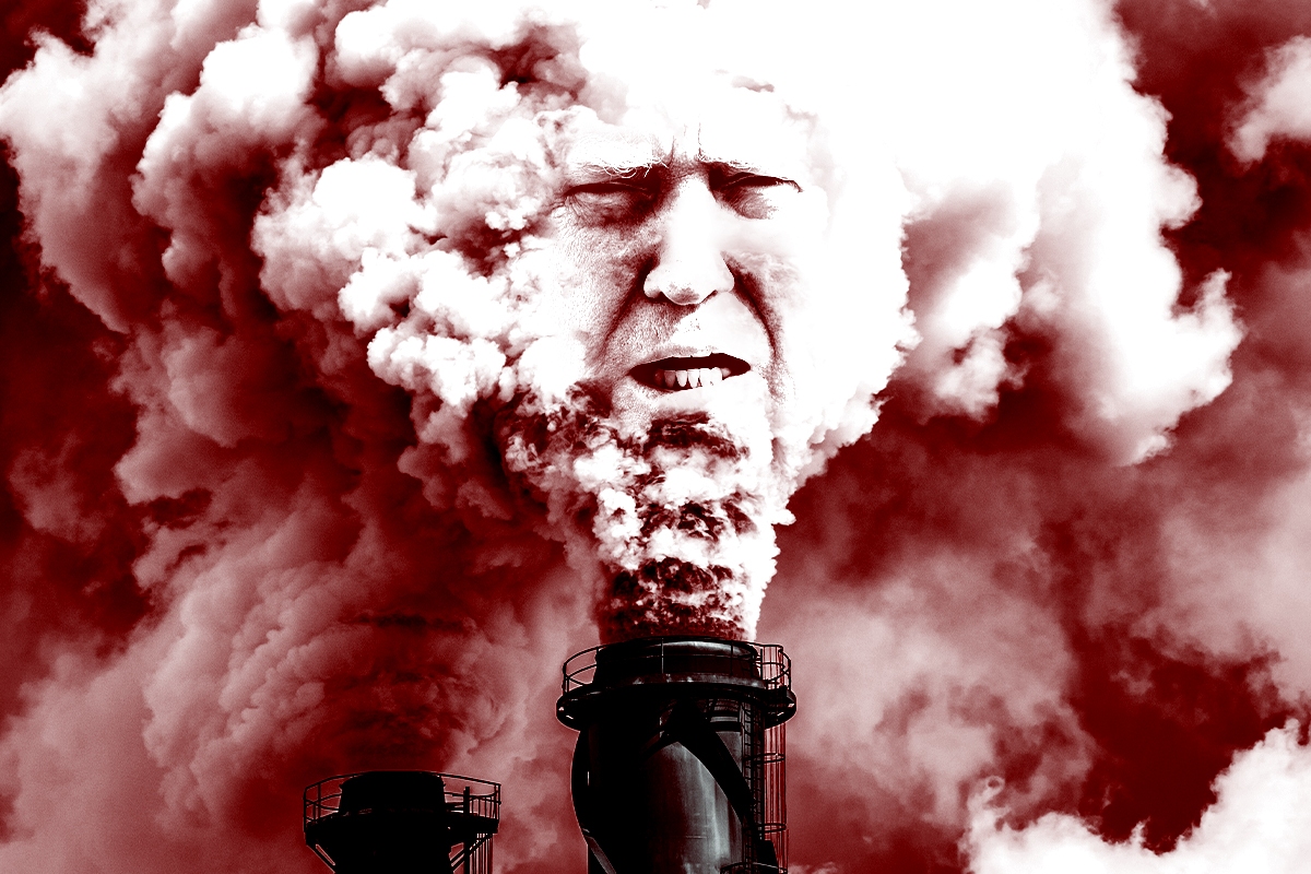 Donald Trump and smokestacks.