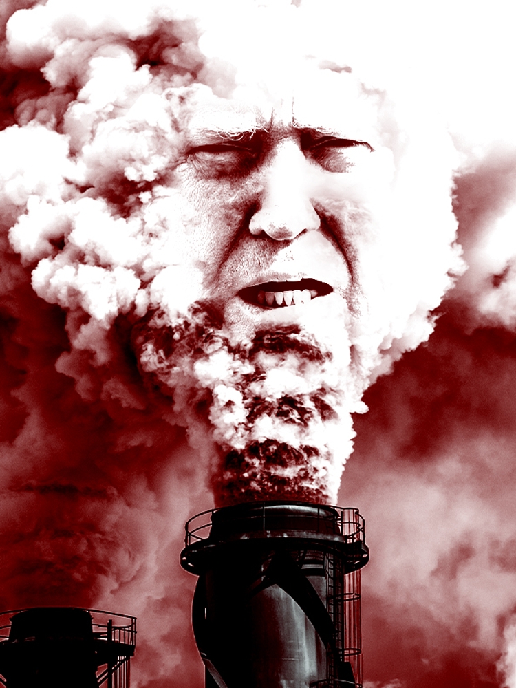 Donald Trump and smokestacks.