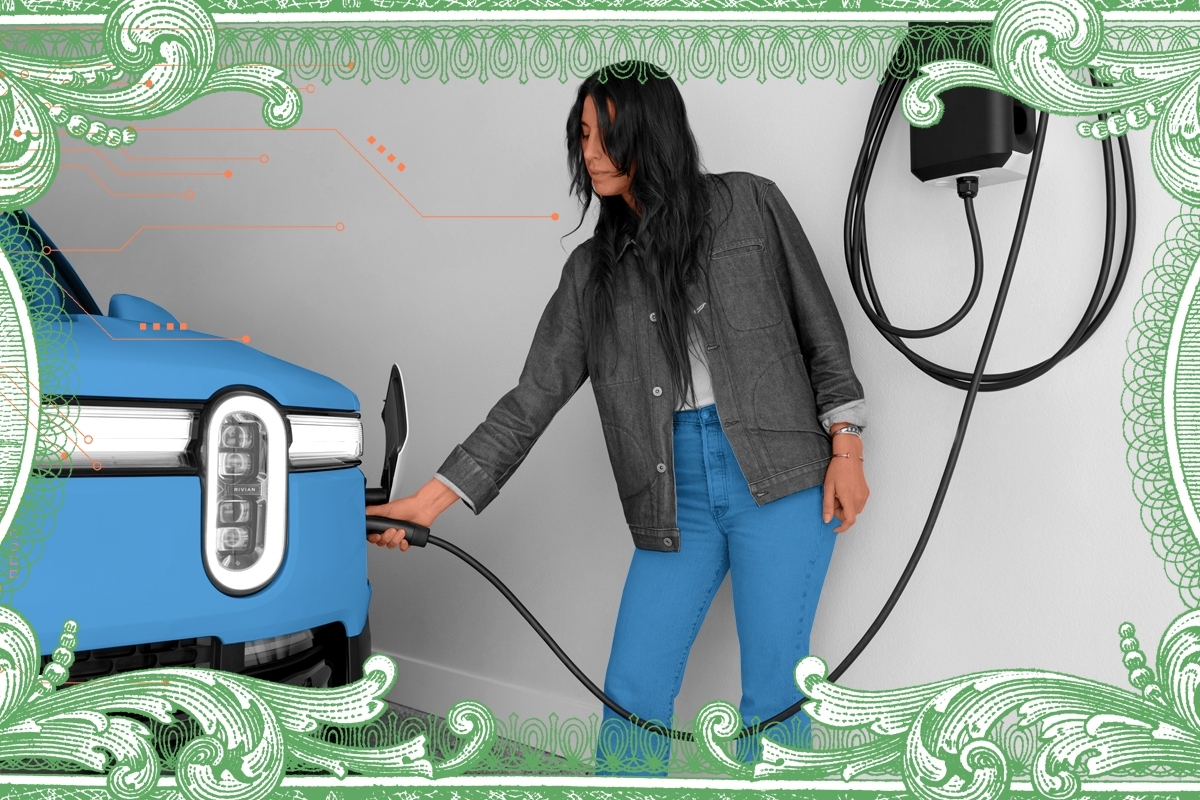 Charging a Rivian.