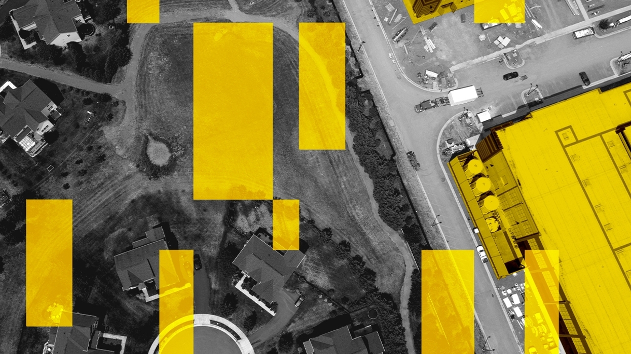 A data center and houses.