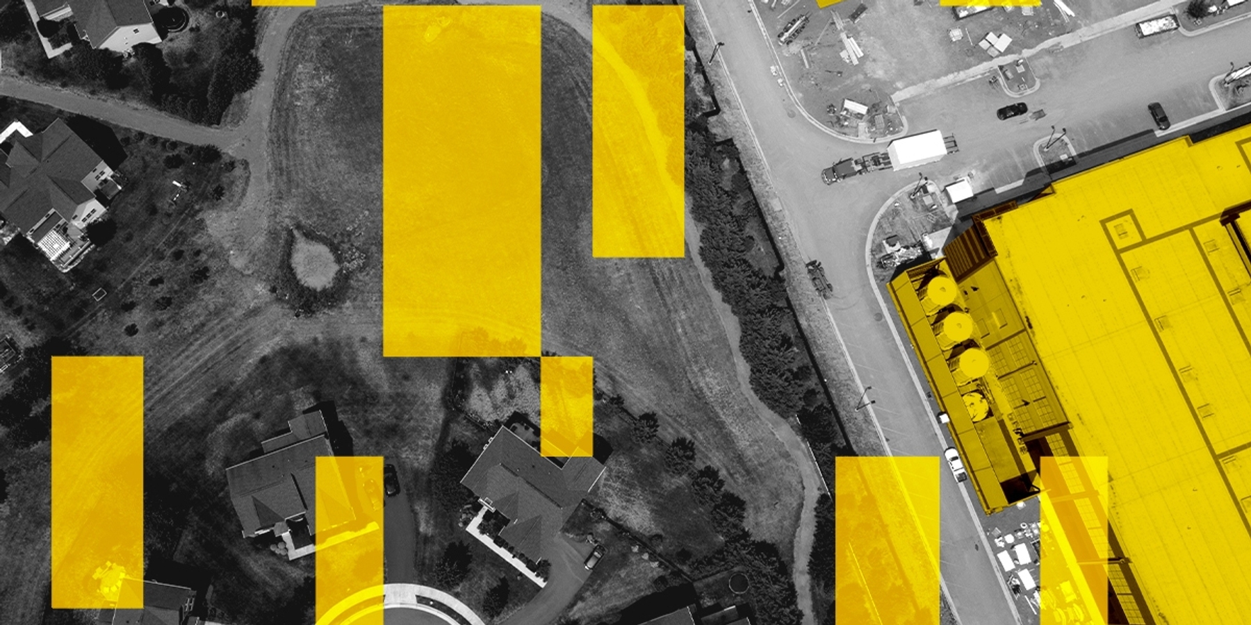 A data center and houses.