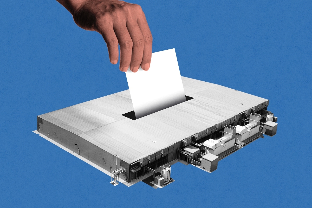 Voting into a data center.