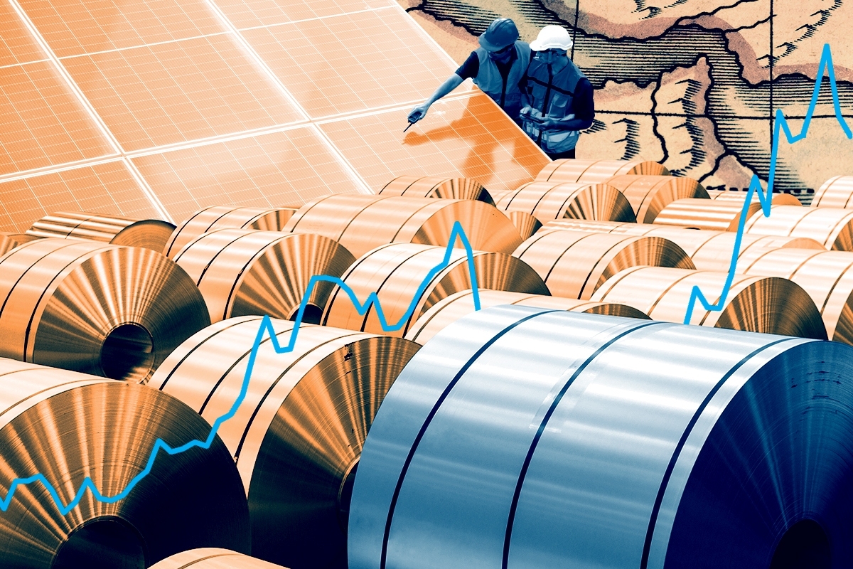 Aluminum and solar panels.