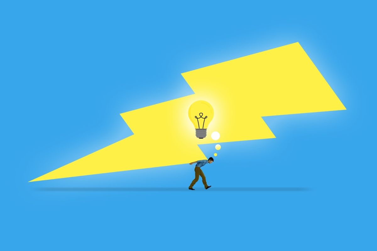 Carrying a heavy load.