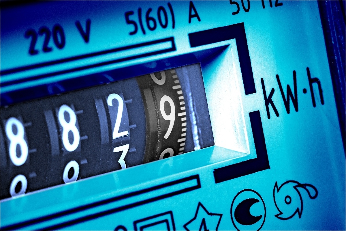 An electricity meter.