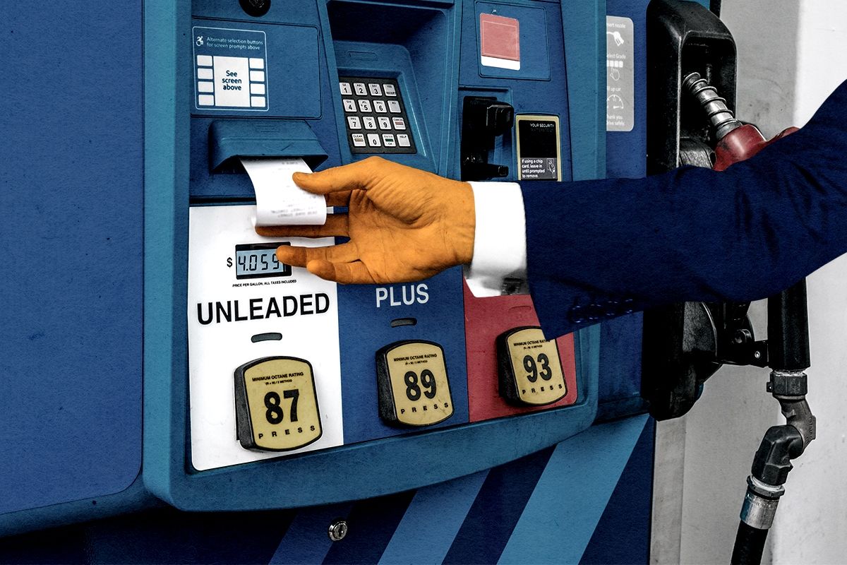 Donald Trump pulling a receipt.