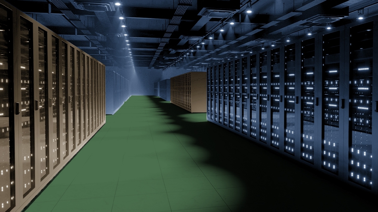 A data center interior.