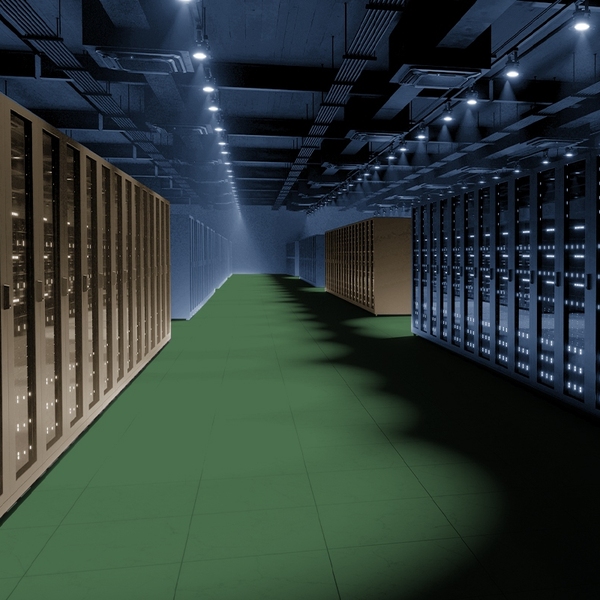 A data center interior.